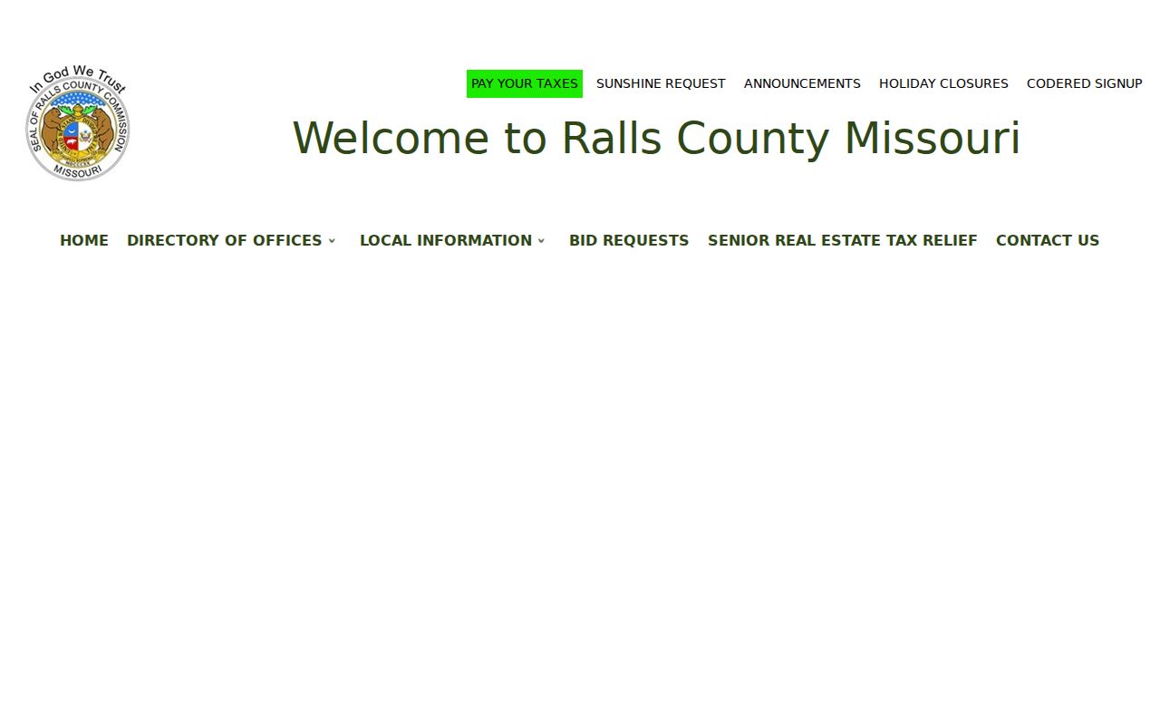 Ralls County court docket courthouse and office links